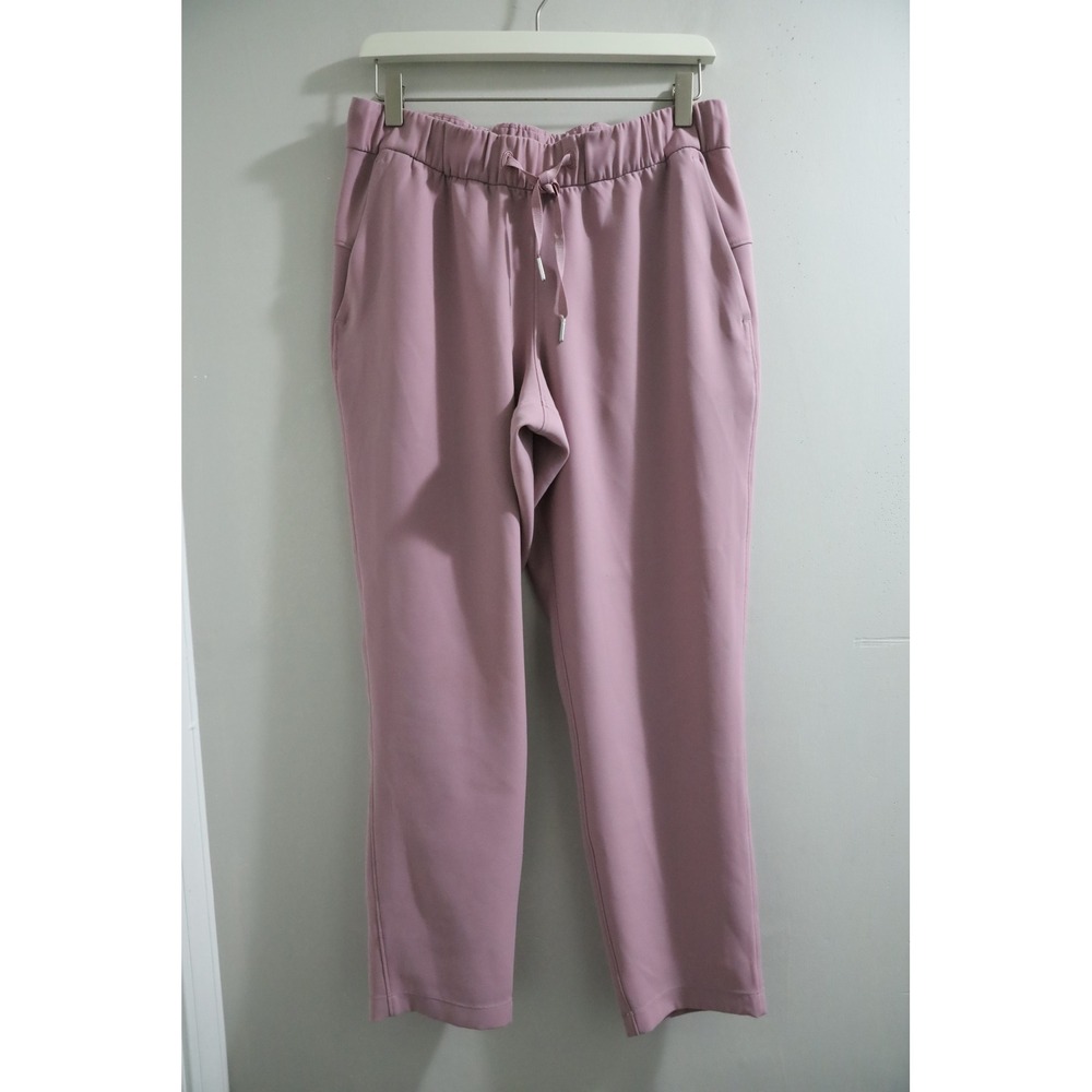 Lululemon‎ On the Fly 7/8 Pant Pink Dusty Rose Woven Drawstring Trousers Size 8